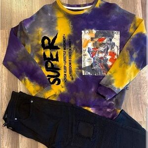 Tie-Dye Graphic Sweat Shirt